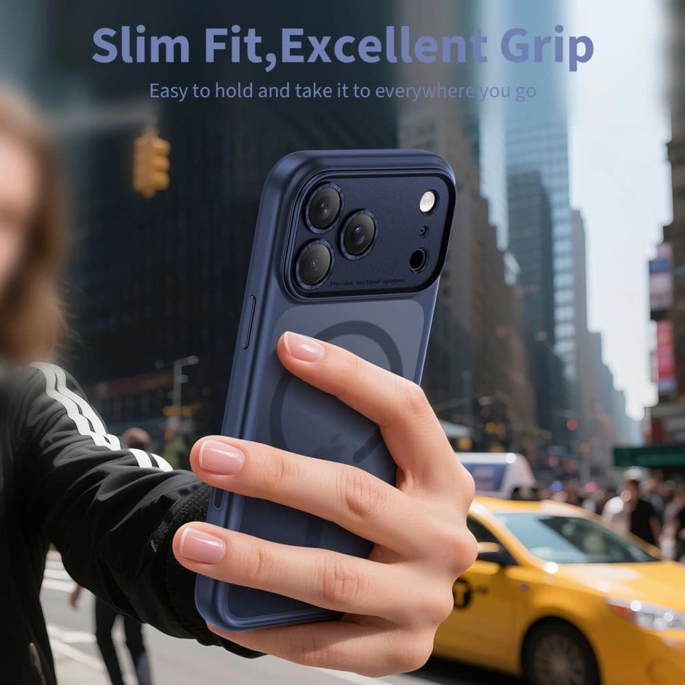 Tech-Protect Magpeak MagSafe CC Apple iPhone 17 Pro Max Matte Albastru Închis - 5