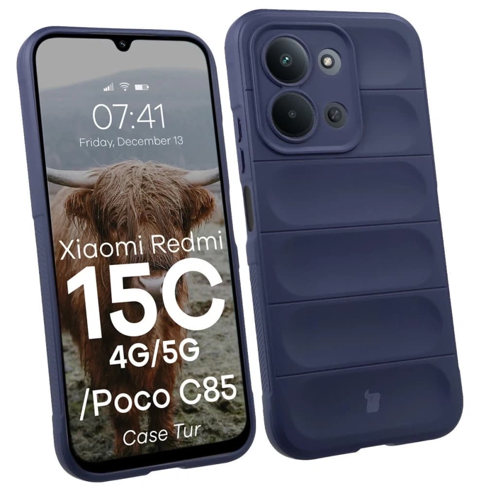 Husa Bizon pentru Xiaomi Redmi 15C 4G / 5G / POCO C85 4G 173mm albastru închis