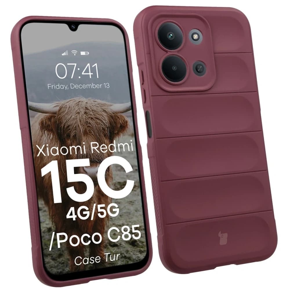 Bizon pouzdro Tur Xiaomi Redmi 15C 4G / 5G / POCO C85 4G 173mm burgundské - 1