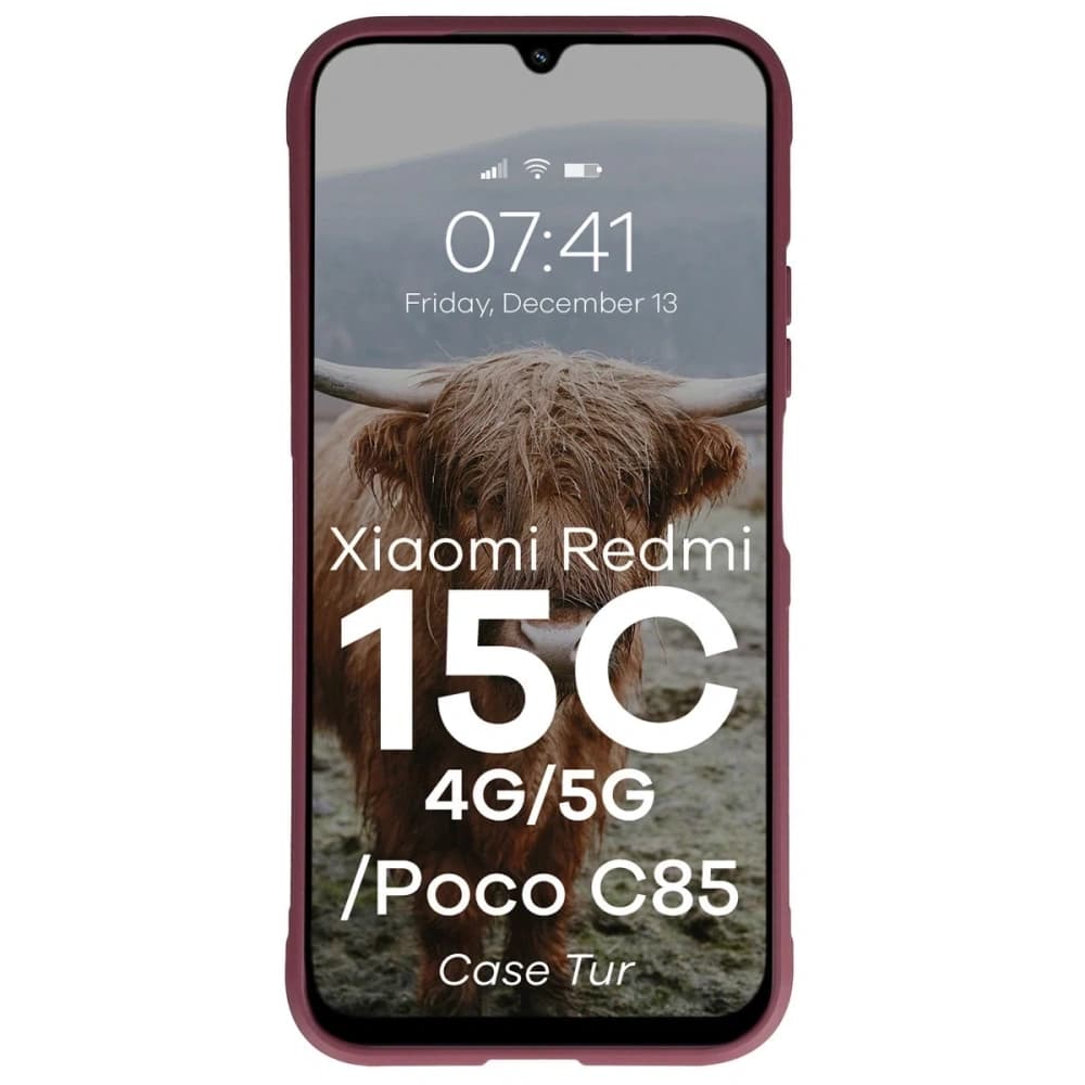 Bizon pouzdro Tur Xiaomi Redmi 15C 4G / 5G / POCO C85 4G 173mm burgundské - 5