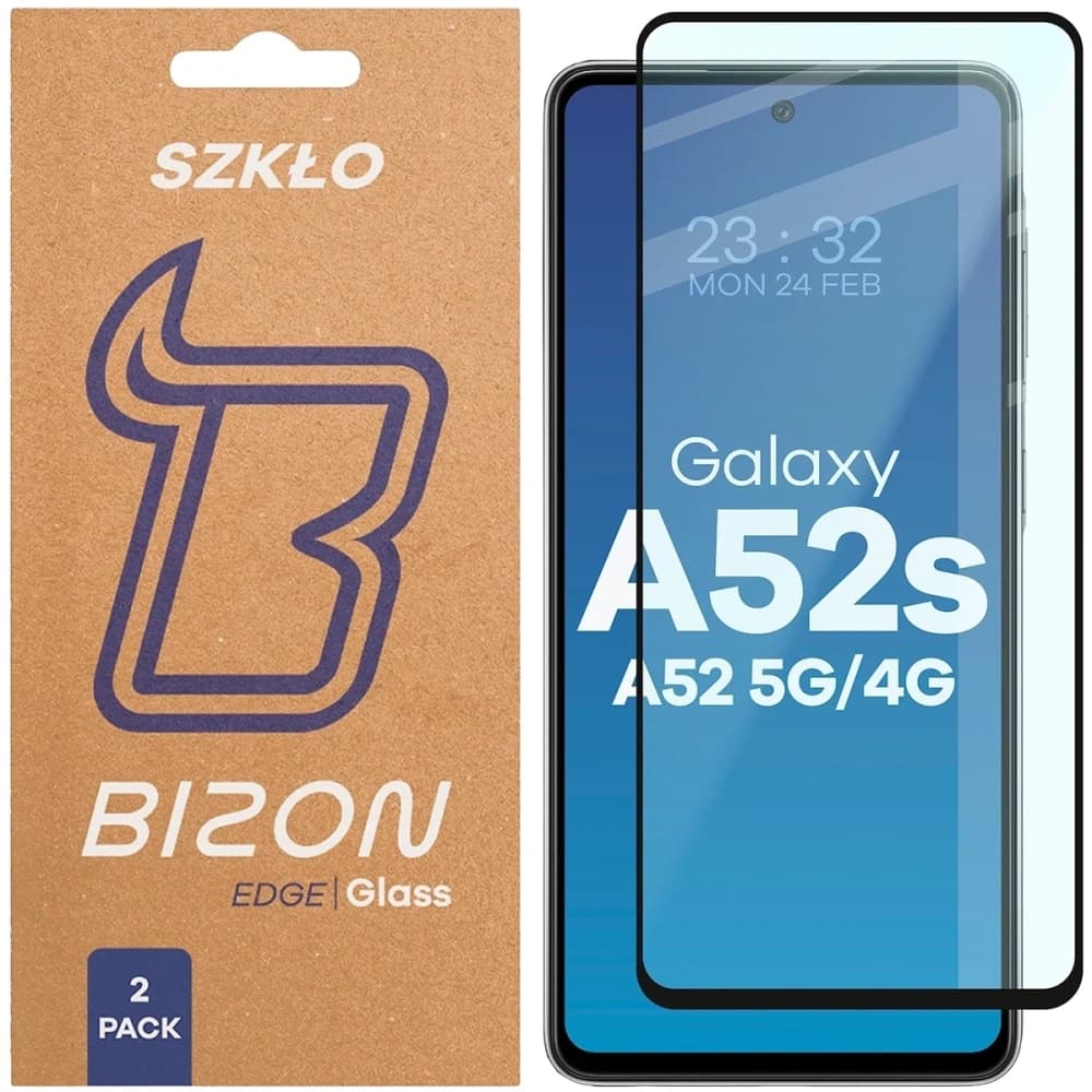 Bizon Glass Edge Duo Samsung Galaxy A52s / A52 5G / A52 4G fekete keret [2 CSOMAG] - 1