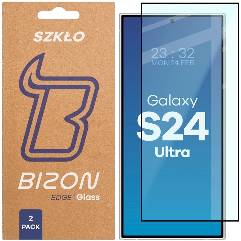 Bizon Glass Edge Duo Samsung Galaxy S24 Ultra fekete keret [2 CSOMAG] - 1