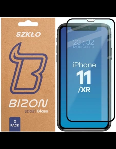 Bizon Glass Edge Duo Apple iPhone 11 / XR black frame [2 PACK]