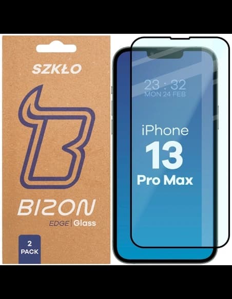 Bizon Glass Edge Duo Apple iPhone 13 Pro Max černý rám [2 BALENÍ]