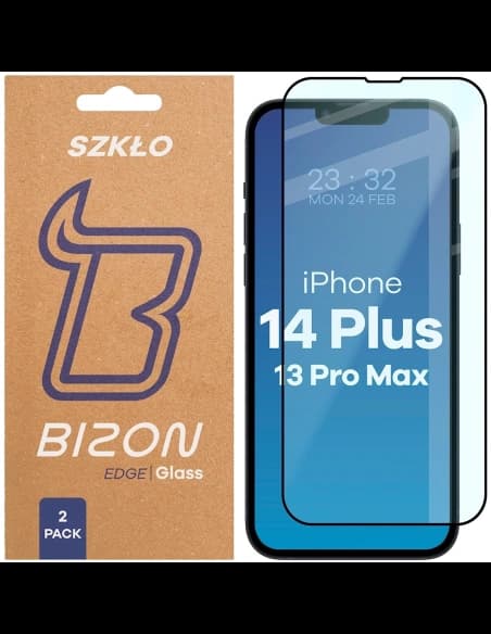 Bizon Glass Edge Duo Apple iPhone 14 Plus / 13 Pro Max černý rám [2 BALENÍ]