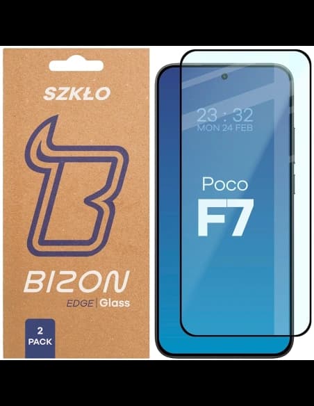 Bizon Glass Edge Duo Xiaomi POCO F7 black frame [2 PACK]
