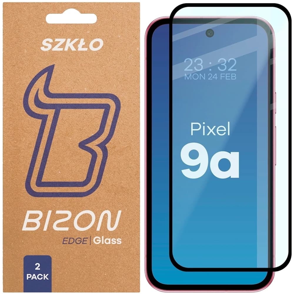 Bizon Glass Edge Duo Google Pixel 9a fekete keret [2 CSOMAG] - 1