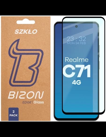 Bizon Glass Edge Duo Realme C71 4G černý rám [2 BALENÍ]