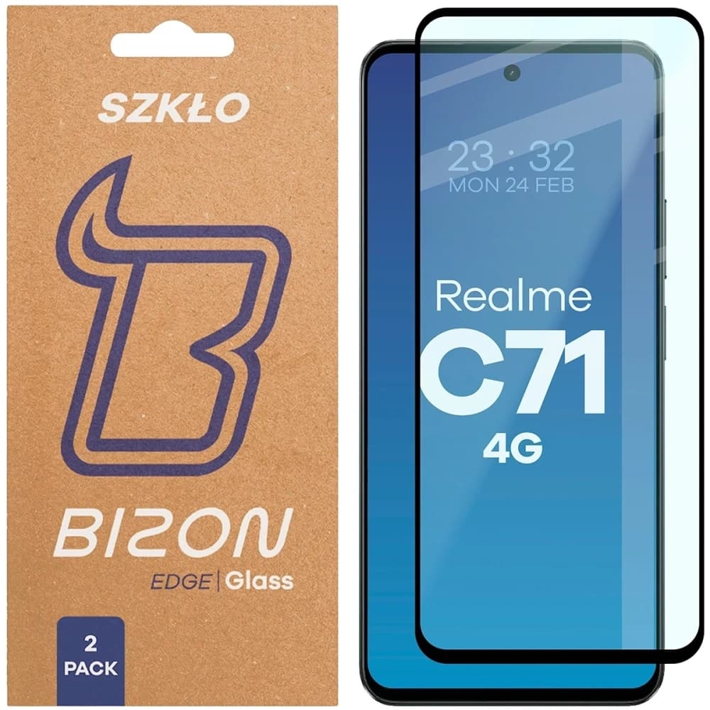 Bizon Glass Edge Duo Realme C71 4G černý rám [2 BALENÍ] - 1