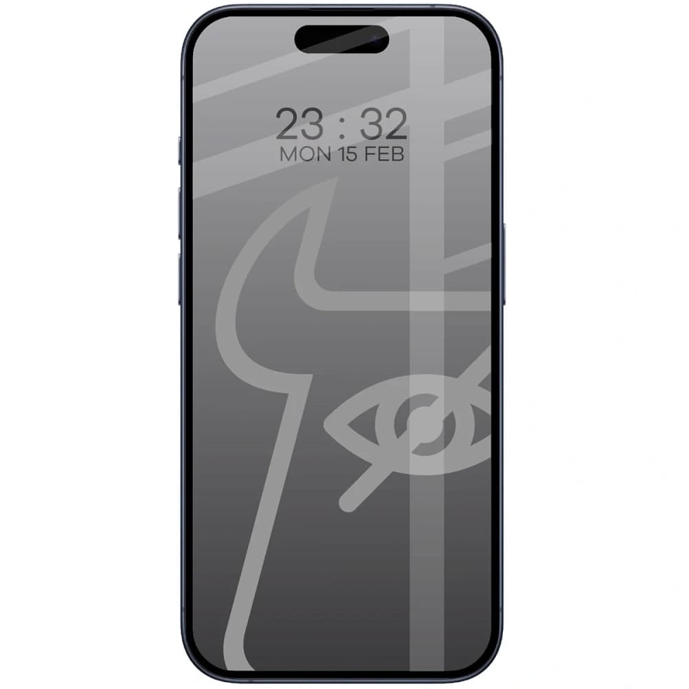 Bizon Glass Edge Shadow Duo Apple iPhone 15 Pro nuanțat cu un cadru negru [2 PACHET] - 3