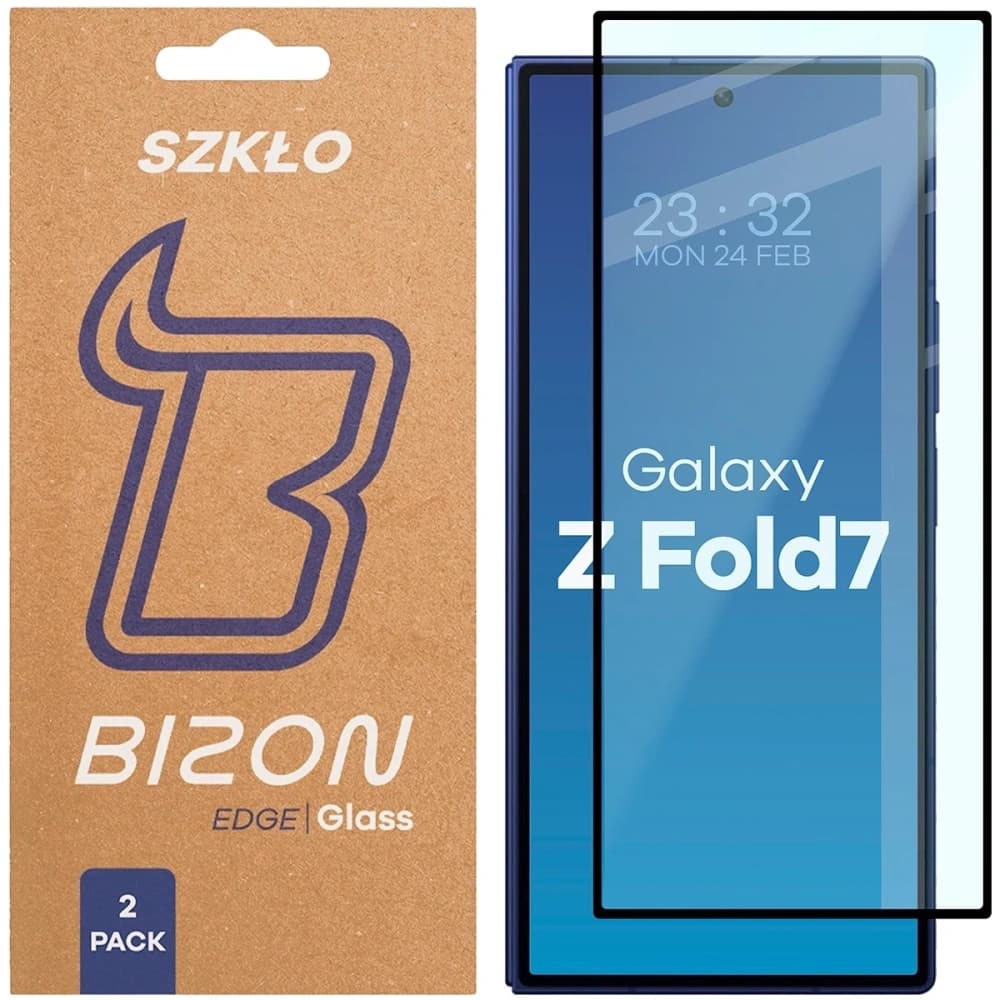 Bizon Glass Edge Duo Samsung Galaxy Z Fold7 black frame [2 PACK] - 1