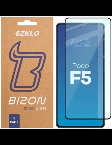 Bizon Glass Edge Duo Xiaomi POCO F5 schwarzer Rahmen [2 PACK]