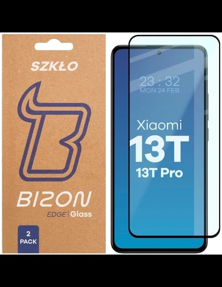 Bizon Glass Edge Duo Xiaomi 13T Pro / 13T schwarzer Rahmen [2 PACK]