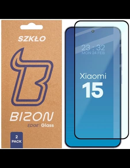Bizon Glass Edge Duo Xiaomi 15 cadru negru [2 PACHET]
