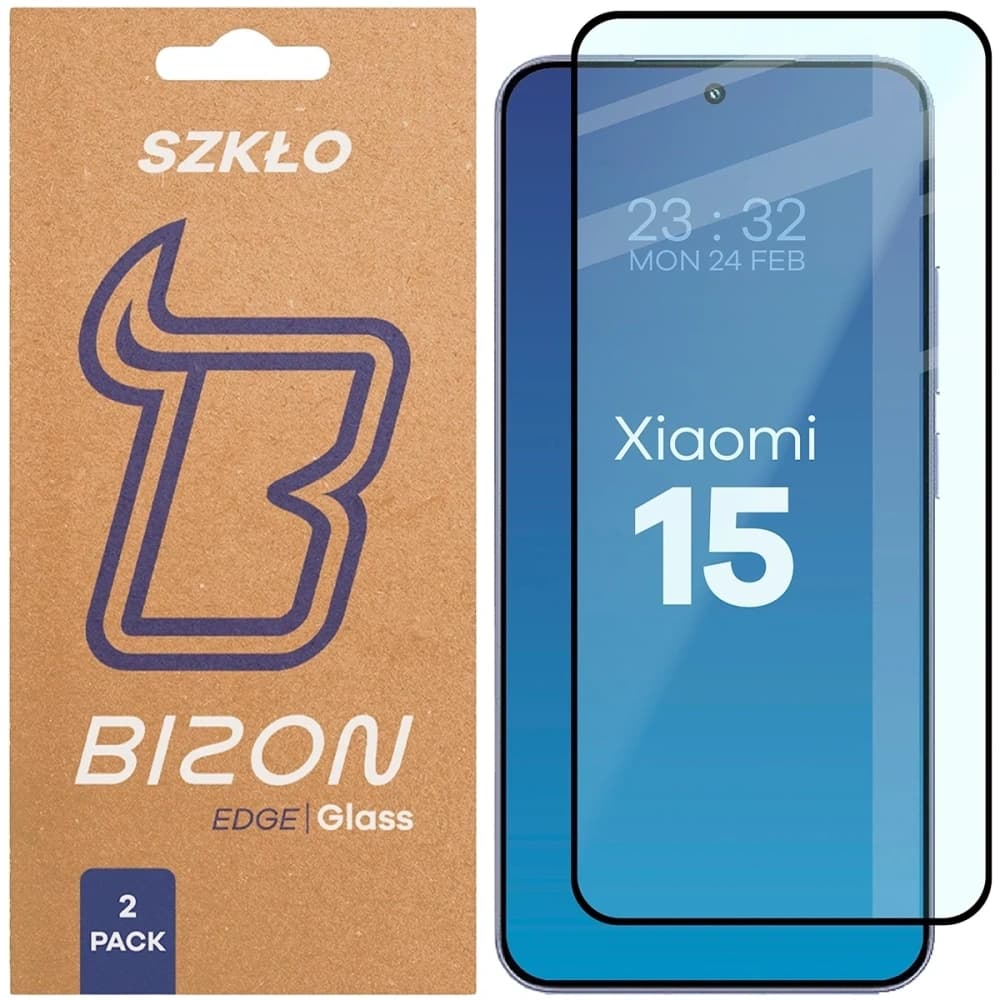 Bizon Glass Edge Duo Xiaomi 15 cadru negru [2 PACHET] - 1