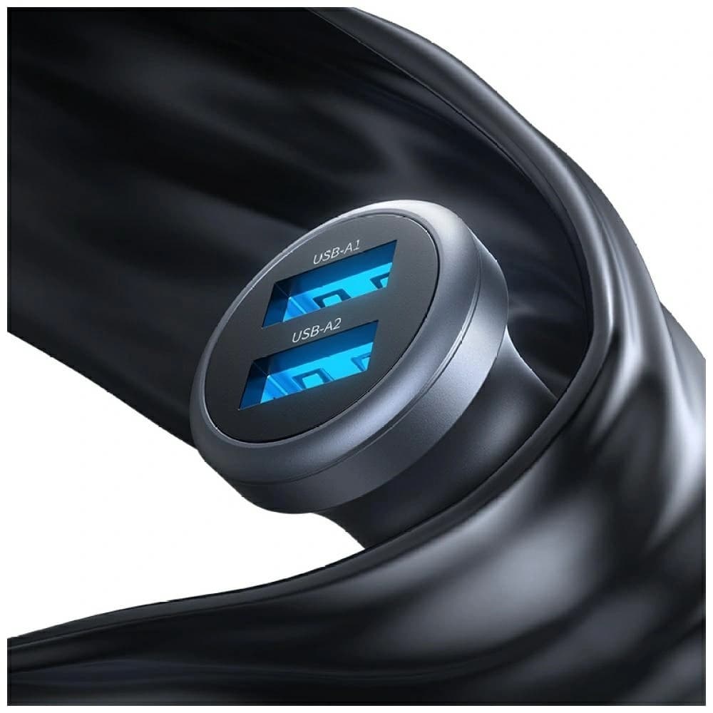 USAMS CC320 Alumínium Autós Töltő 2.4A 2xUSB-A korrózióálló - 4