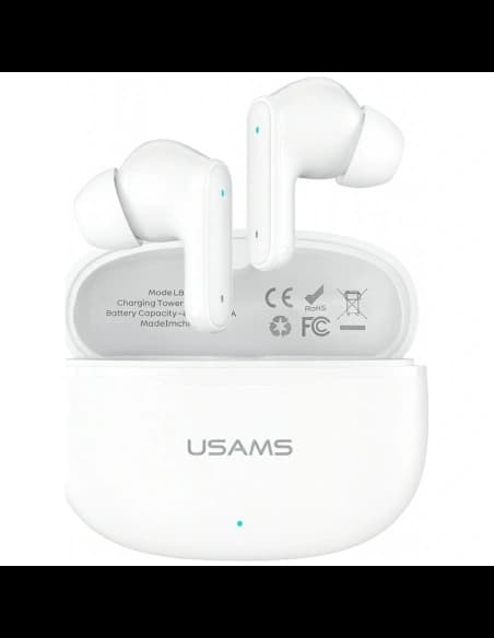 Căști wireless in-ear TWS USAMS E05 Bluetooth 6.0 albe