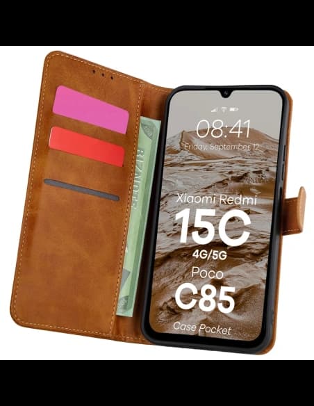 Bizon pouzdro na kapsu Xiaomi Redmi 15C 4G / 5G / Poco C85 173mm hnědé