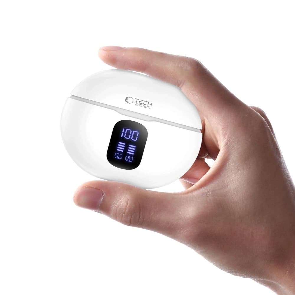 Căști In-Ear Wireless Tech-Protect UltraBoost TWS Earphone Pro G2 Alb - 5