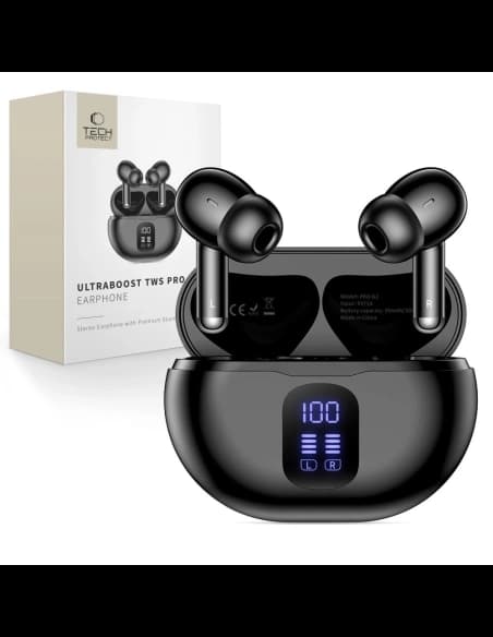Căști Tech-Protect Ultraboost TWS Earphone Pro G2 Negre
