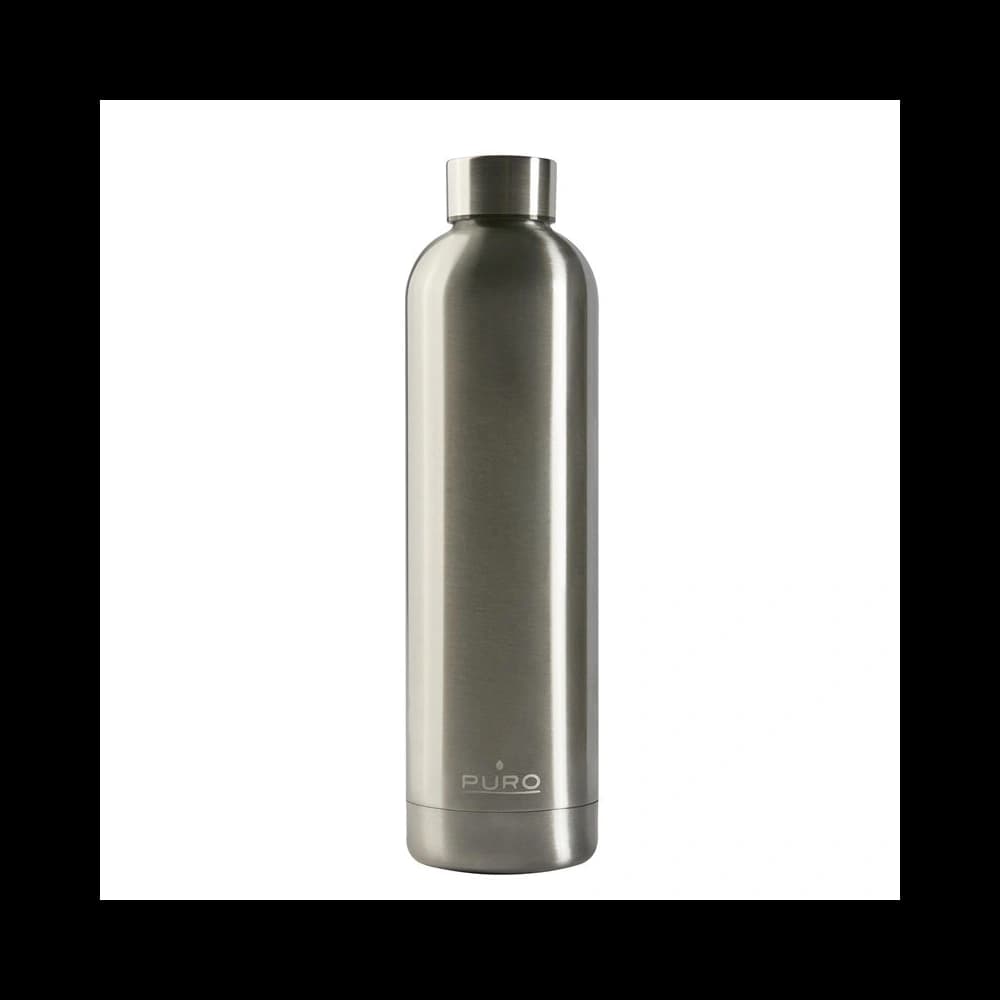 Puro Edelstahl Thermoflasche Hot&Cold 1000ml (Metallic Silber)