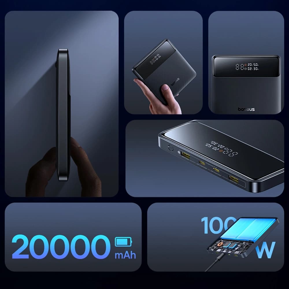 Bancă de alimentare Baseus Blade H1 20000mAh 100W cu display neagră - 11