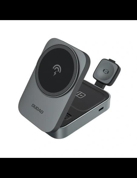 Stacja ładująca 3 w 1 iPhone Apple Watch AirPods Dudao A11 Max indukcyjna kompatybilna z MagSafe Grey