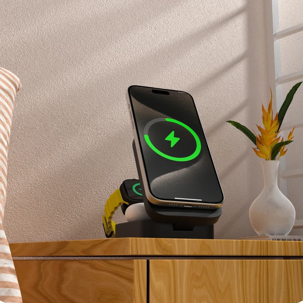 Stacja ładująca 3 w 1 iPhone Apple Watch AirPods Dudao A11 Max indukcyjna kompatybilna z MagSafe Grey - 3