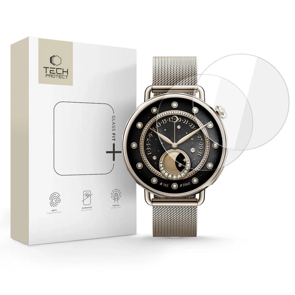 SzkŁo Hartowane Tech-protect Glass Fit+ 2-pack Xiaomi Watch S4 (41 Mm) Clear - 1