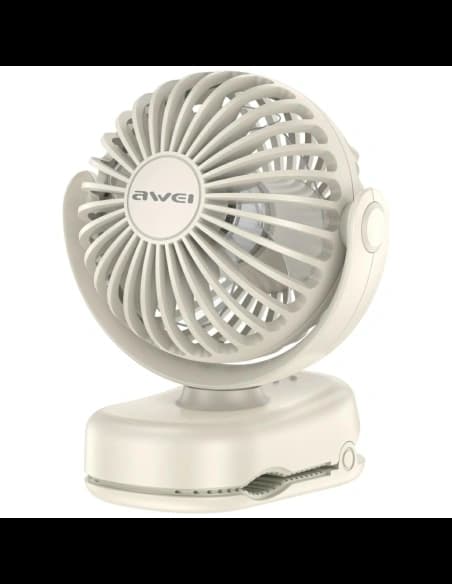 Mini Wiatrak biurkowy AWEI F45 z klipsem 1200mAh biały