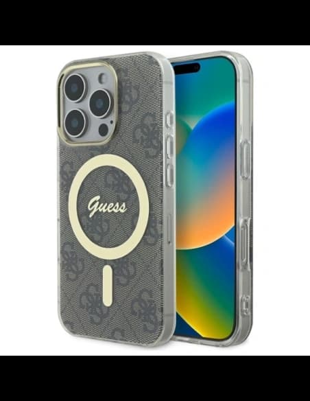 Guess Apple iPhone 16 Pro Max hardcase IML 4G MagSafe brown