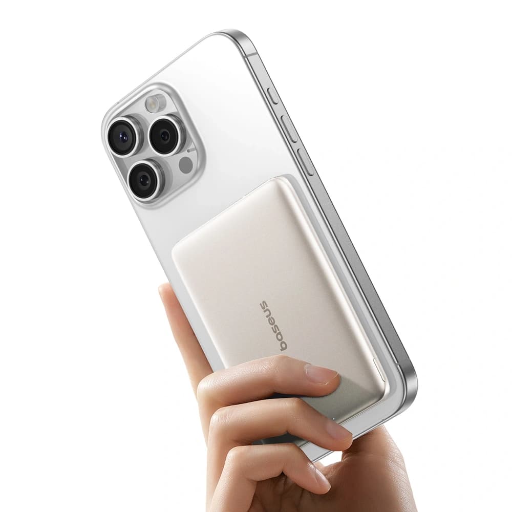 Bancă de alimentare Baseus PicoGo AM41 Ultra-Slim 5000mAh 20W compatibilă cu MagSafe + Cablu USB-C Baseus Simple 60W 30cm titan - 2