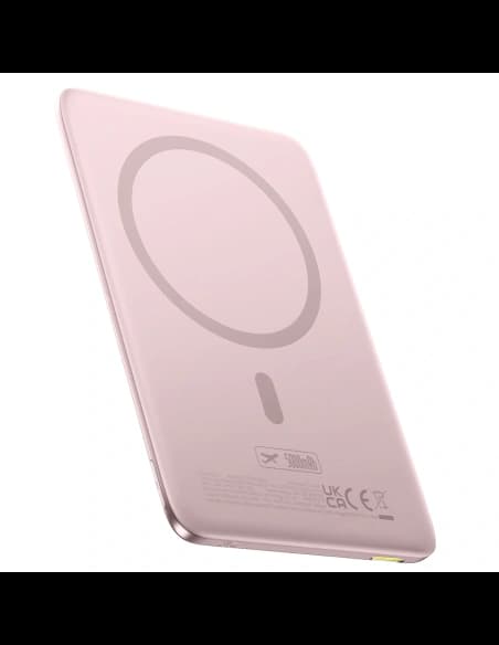Bancă de alimentare Baseus PicoGo AM41 Ultra-Slim 5000mAh 20W compatibilă cu MagSafe + Cablu USB-C Baseus Simple 60W 30cm roz