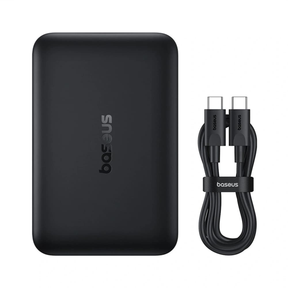 Baseus EnerFill FM11 Ultra-Mini 10000mAh 22.5W Powerbank kompatibel mit MagSafe + Baseus Simple USB-C Kabel 20V 3A 30cm schwarz - 2