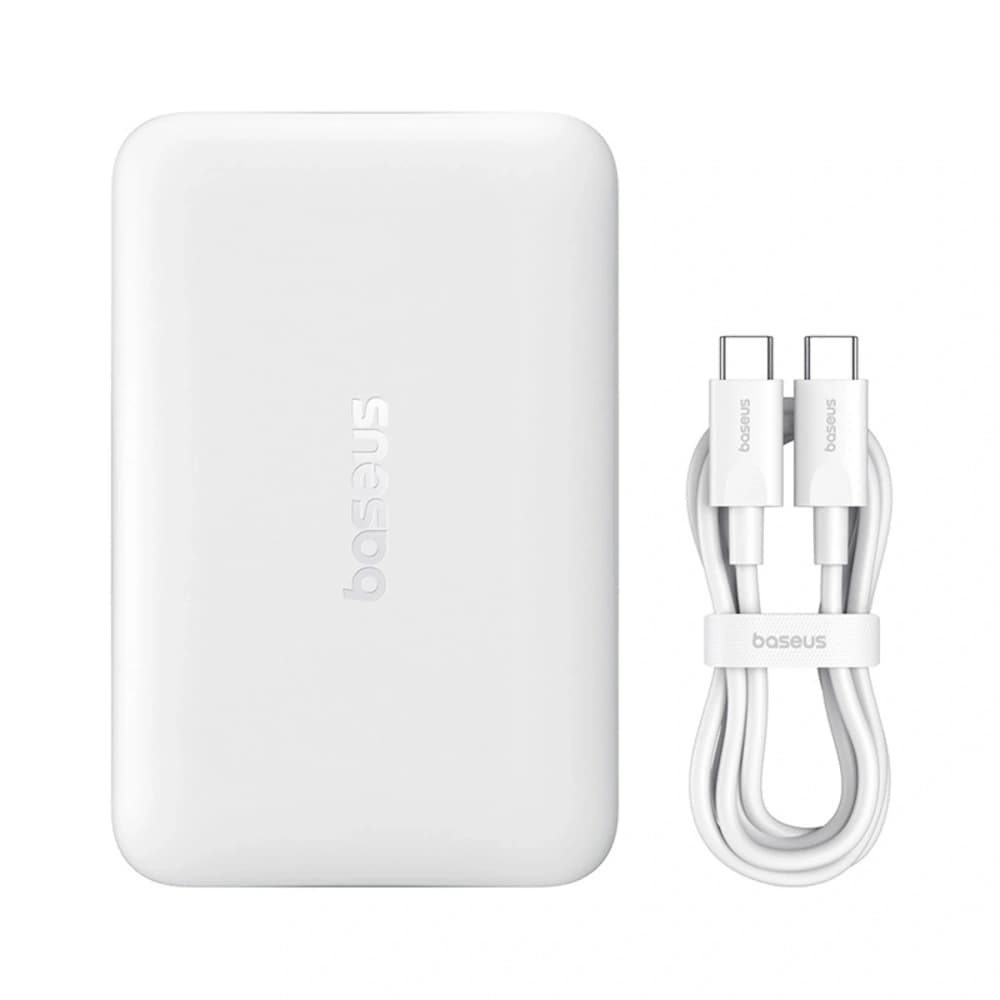 Bancă de alimentare Baseus EnerFill FM11 Ultra-Mini 10000mAh 22.5W compatibilă cu MagSafe + cablu USB-C Baseus Simple 20V 3A 30cm alb - 2