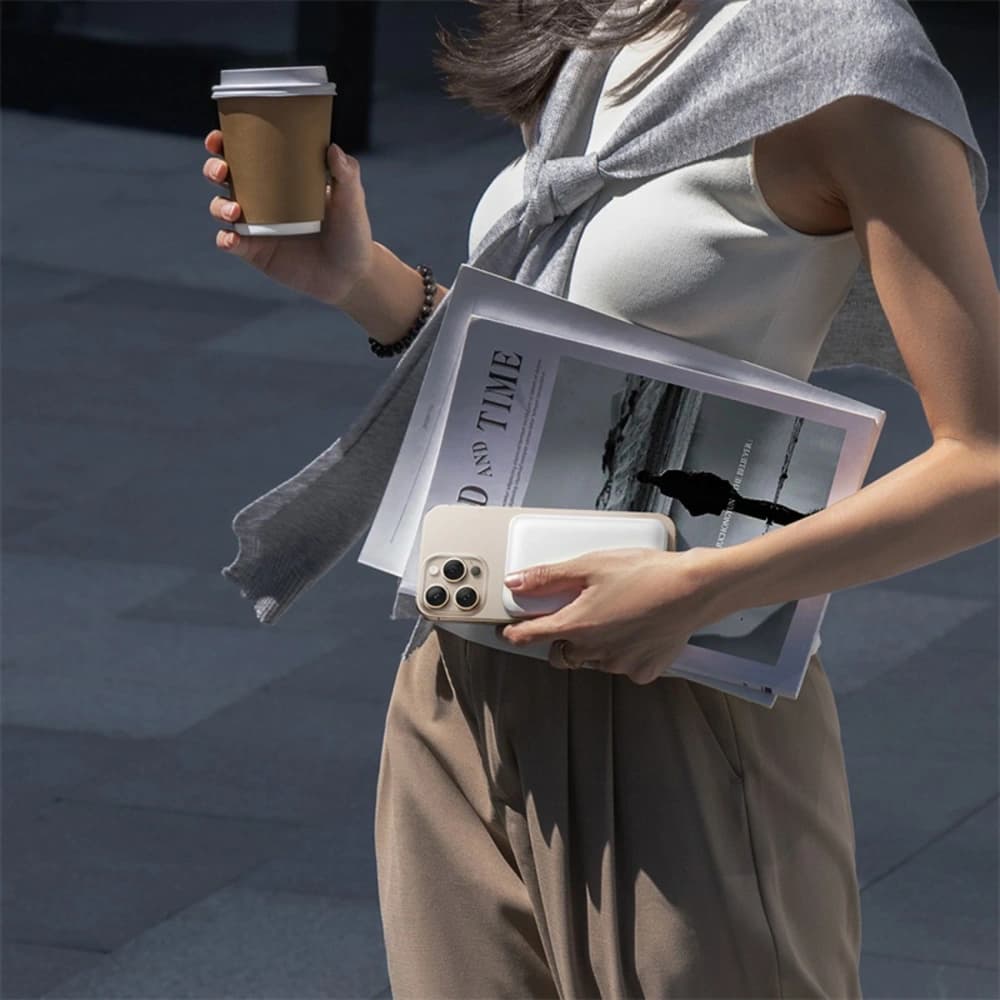 Bancă de alimentare Baseus EnerFill FM11 Ultra-Mini 10000mAh 22.5W compatibilă cu MagSafe + cablu USB-C Baseus Simple 20V 3A 30cm alb - 9