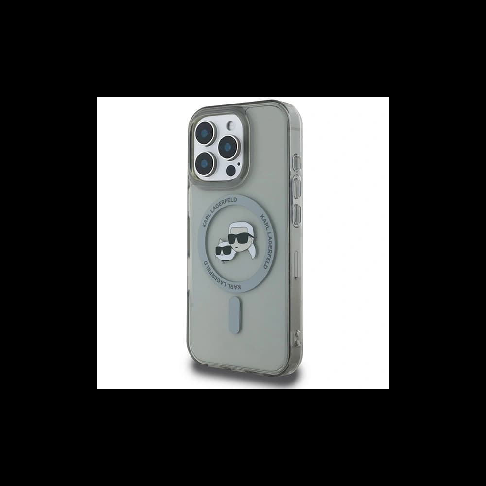 Karl Lagerfeld Apple iPhone 16 Pro hardcase IML Metal Karl&Choupette Head MagSafe negru - 2