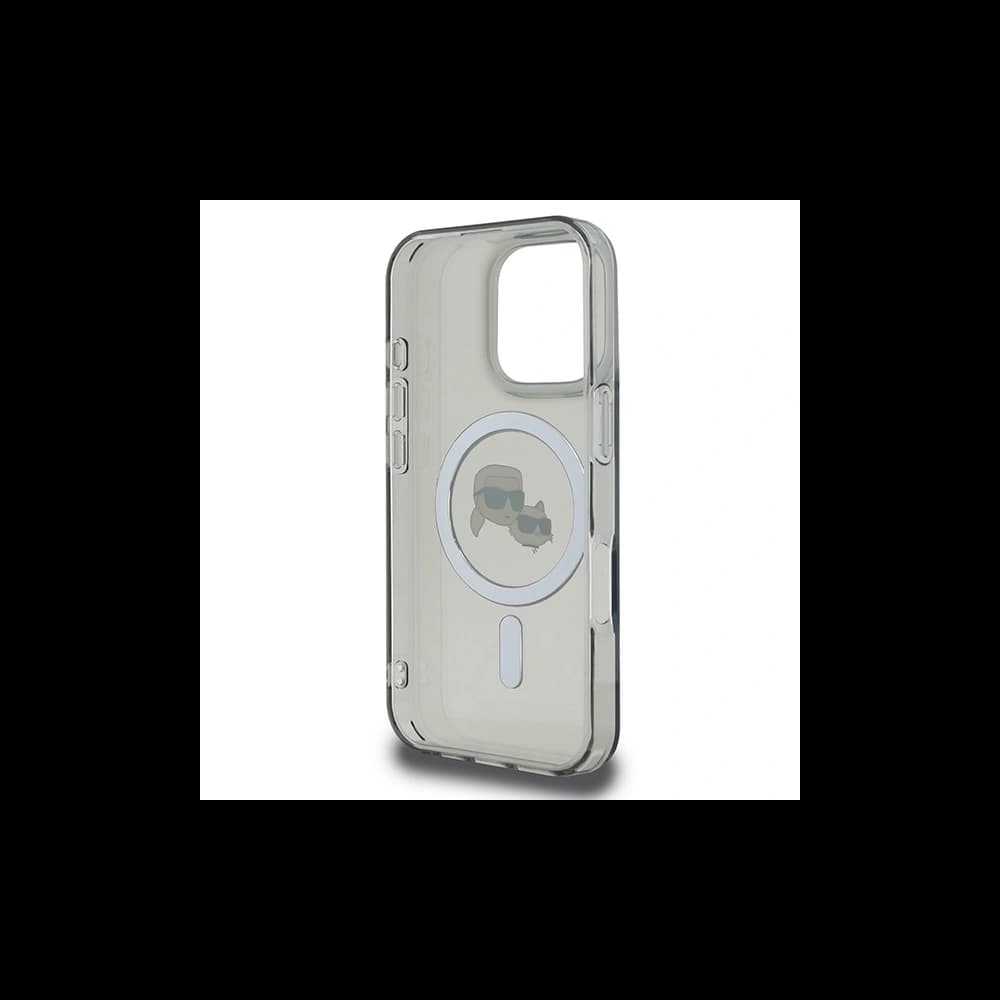 Karl Lagerfeld Apple iPhone 16 Pro hardcase IML Metal Karl&Choupette Head MagSafe negru - 7