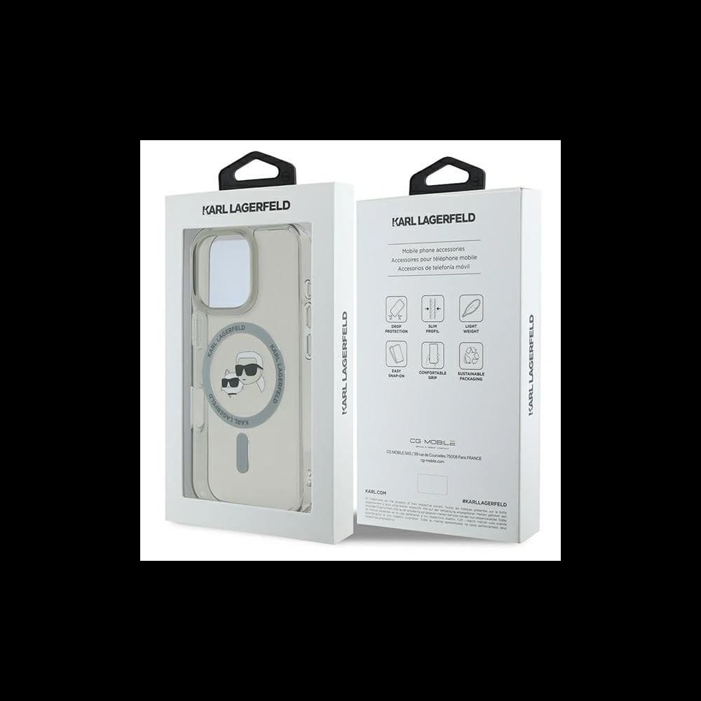 Karl Lagerfeld Apple iPhone 16 Pro hardcase IML Metal Karl&Choupette Head MagSafe negru - 8