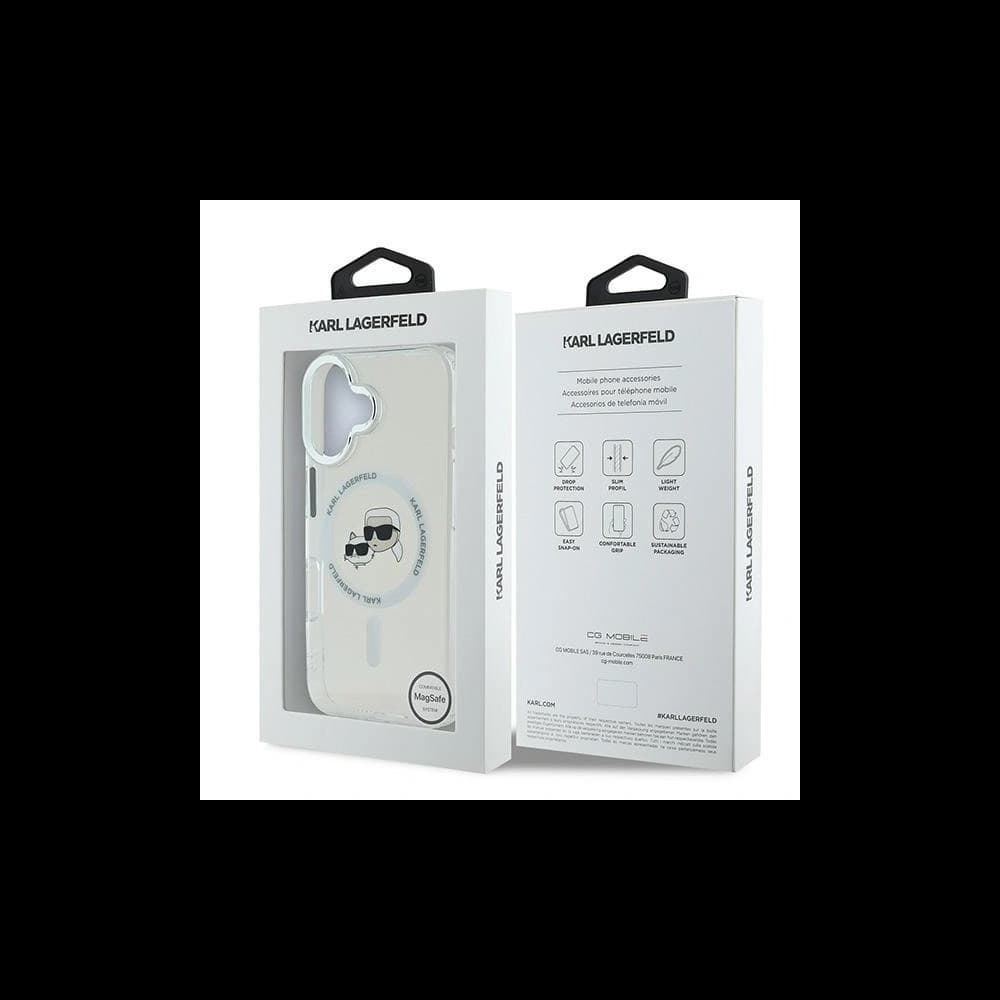 Karl Lagerfeld Apple iPhone 16 Plus hardcase IML Metal Karl&Choupette Head MagSafe white - 8