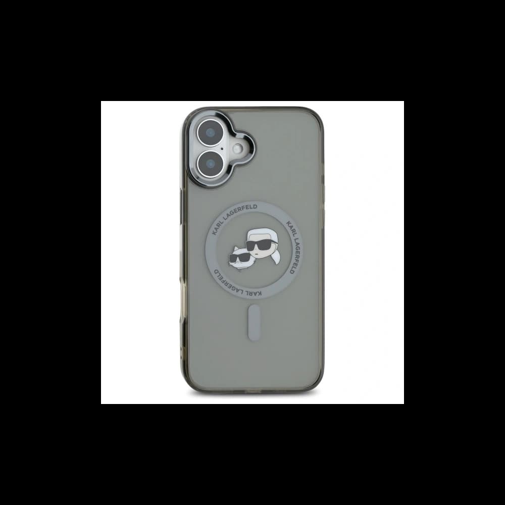 Karl Lagerfeld Apple iPhone 16 Plus hardcase IML Metal Karl&Choupette Head MagSafe negru - 3