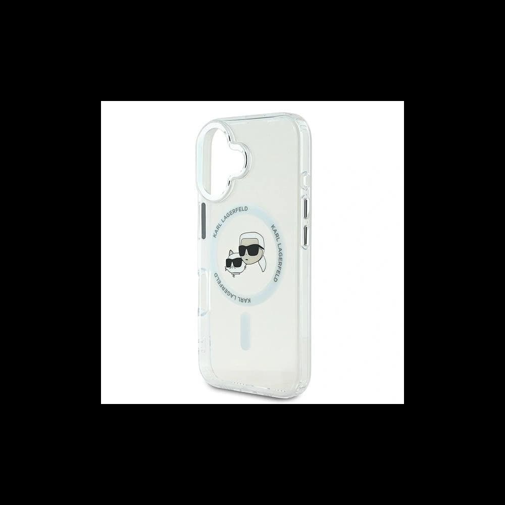 Karl Lagerfeld Apple iPhone 16 tvrdý obal IML Metal Karl&Choupette Head MagSafe bílý - 6