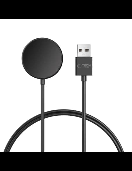 Tech-Protect MC03 Ultraboost Magnetisches Lade-USB-A-Kabel 100 cm für Samsung Galaxy Watch Schwarz