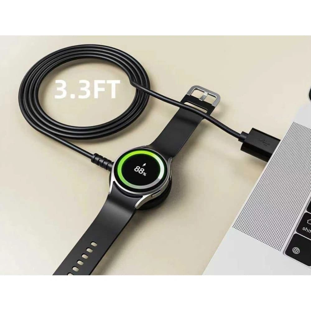 Tech-Protect MC03 Ultraboost Magnetisches Lade-USB-A-Kabel 100 cm für Samsung Galaxy Watch Schwarz - 3
