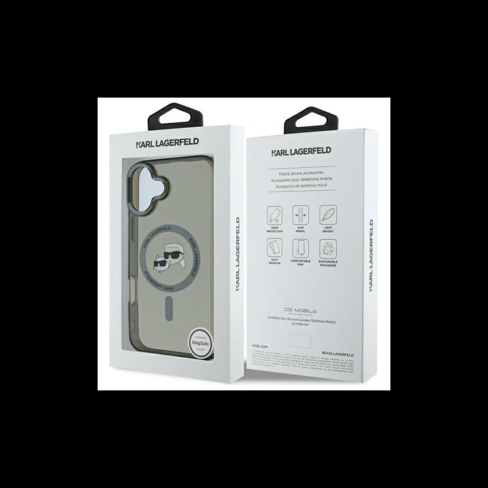 Karl Lagerfeld Apple iPhone 16 hardcase IML Metal Karl&Choupette Head MagSafe černá - 8