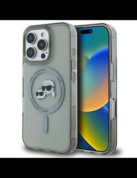 Karl Lagerfeld Apple iPhone 16 Pro Max hardcase IML Metal Karl&Choupette Head MagSafe černá