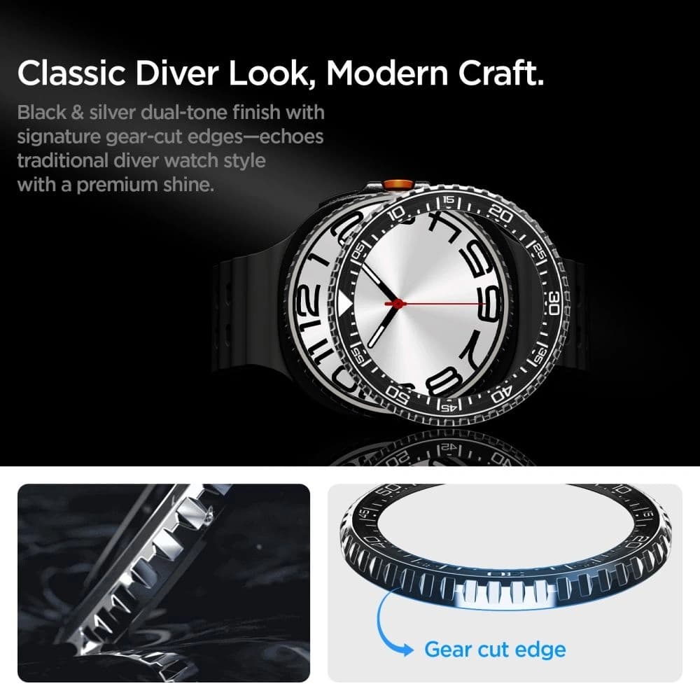 Spigen Bezel Tune Pro Diver Samsung Galaxy Watch 8 Classic 46mm Schwarz - 11