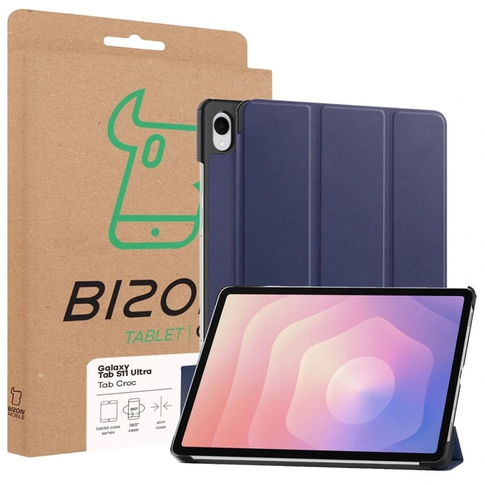 Bizon Case Tab Croc Samsung Galaxy Tab S11 Ultra sötétkék - 8