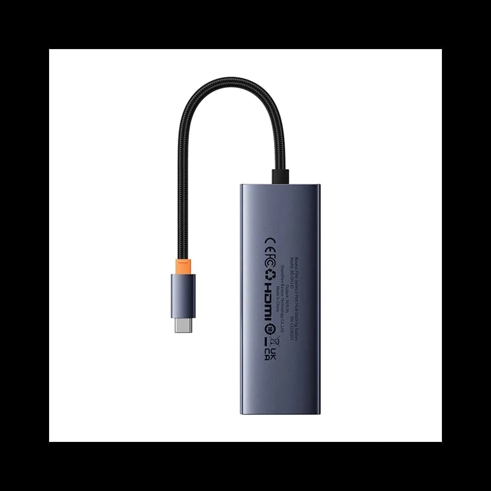 Baseus UltraJoy HUB 5v1 USB-C / HDMI4K@30Hz, 4xUSB-A 3.0 (šedá) - 7