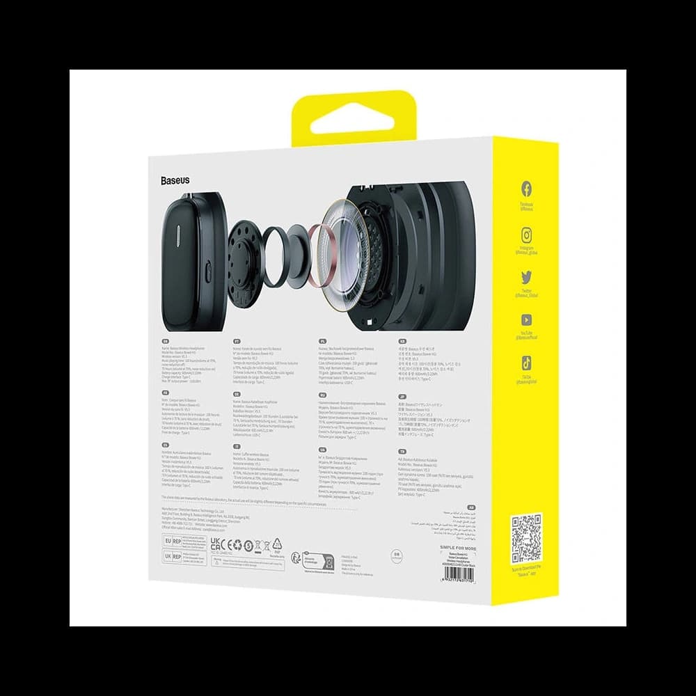 Baseus Bowie H1i ANC Wireless Over-Ear Headphones Bluetooth 5.3 (Black) - 9